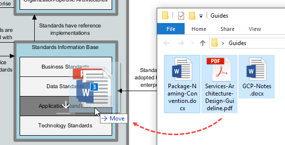 Dragging files into repository